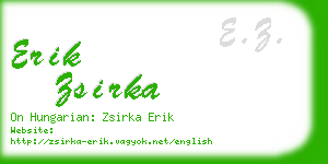 erik zsirka business card